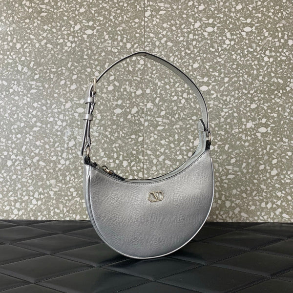 VA GARAVANI VLOGO mini HOBO bag sliver calfskin 566881