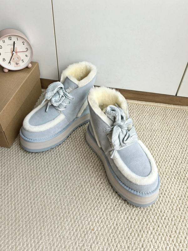 UGG Dopamine Snow Boots Light Blue Wool Suede 512875