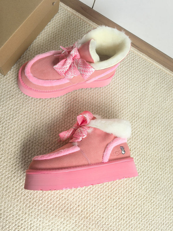 UGG Dopamine Snow Boots PInk Wool Suede 512871
