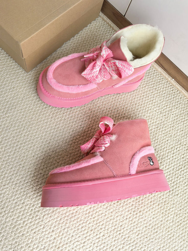 UGG Dopamine Snow Boots PInk Wool Suede 512871