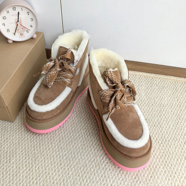 UGG Dopamine Snow Boots Brown Wool Suede 512873