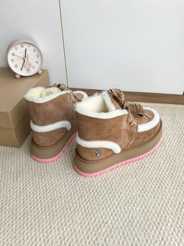 UGG Dopamine Snow Boots Brown Wool Suede 512873