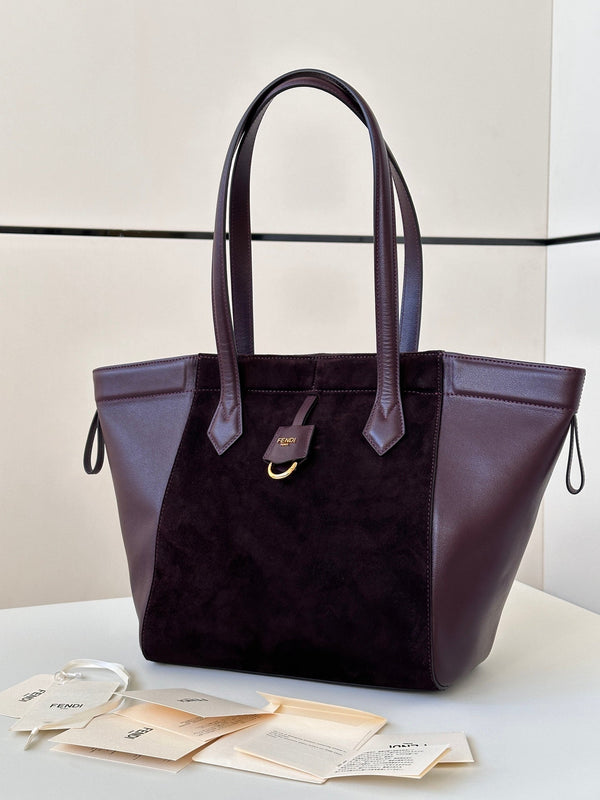 ORIGAMI MEDIUM 27 IN WINE RED LAMBSKIN AND SUEDE