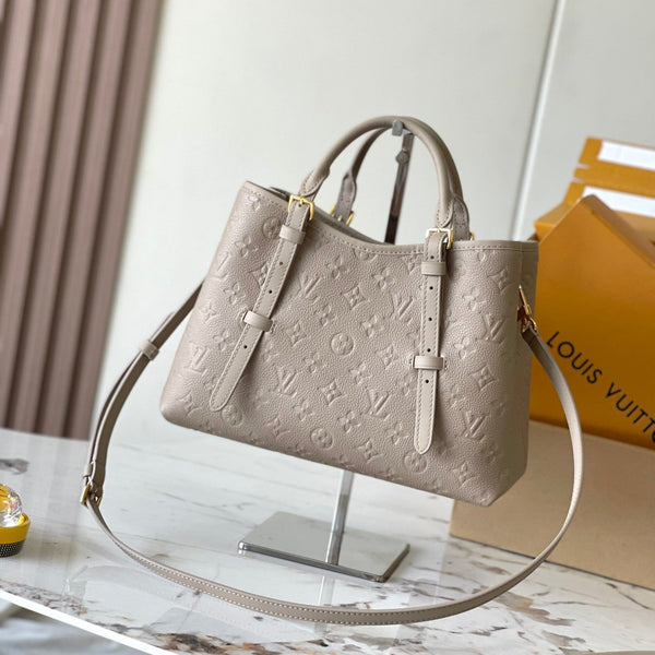 BORSA BABYLONE 31 IN PELLE EMPREINTE MONOGRAM TOURTERELLE