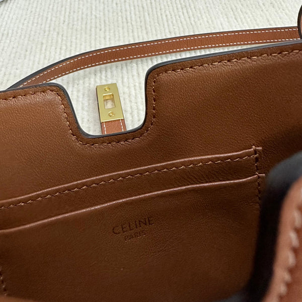 POCHETTE 16 TRACOLLA 18 IN PELLE DI VITELLO MORBIDA ARANCIONE BRONZO E FERRAMENTA ORO
