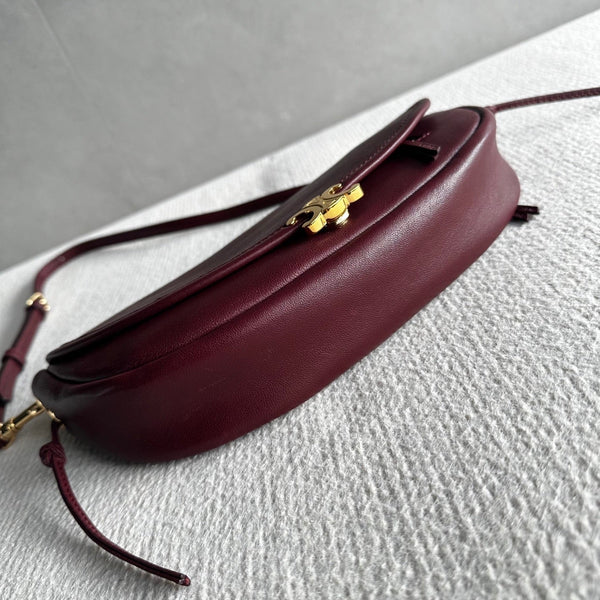 CL Halfmoon Triomphe Small Bag 25cm Burgundy Lambskin