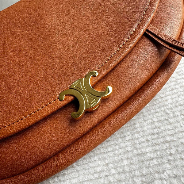 CL Halfmoon Triomphe Small Bag 25cm Brown Lambskin