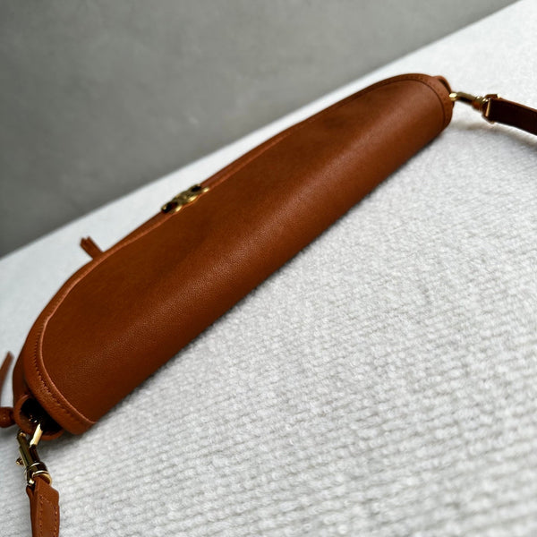 CL Halfmoon Triomphe Small Bag 25cm Brown Lambskin