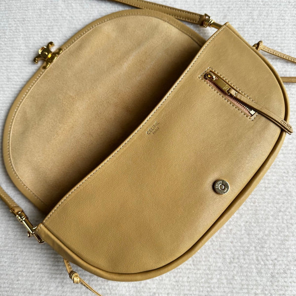 CL Halfmoon Triomphe Small Bag 25cm Beige Lambskin