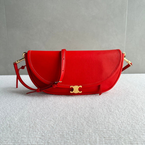 CL Halfmoon Triomphe Small Bag 25cm Red Lambskin