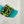 Ciabatte con tacco Dway 35 blu lime in cotone ricamato