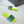 dway slide ricamato in cotone blu lime