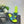 dway slide ricamato in cotone blu lime