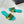 dway slide ricamato in cotone blu lime