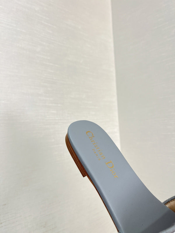 dway slide ricamato in cotone grigio