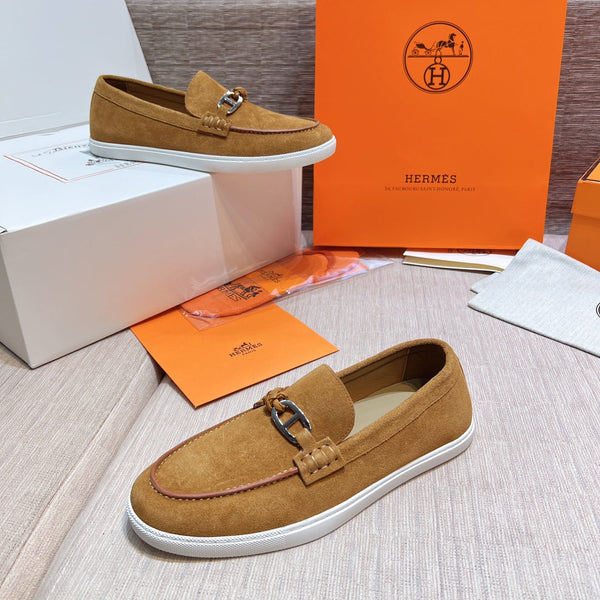 Mocassini HM Ignacio da uomo in pelle scamosciata marrone chiaro 713054