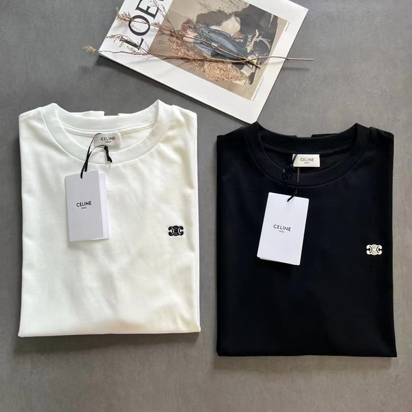 Celine PE26 T-shirt Classique Brodé Coton 350444