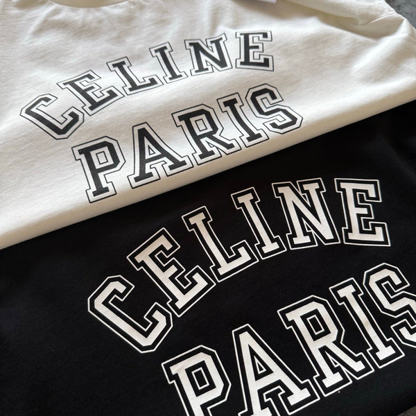 Celine SS26 Letter Print Short-Sleeve Tee Cotton 350456
