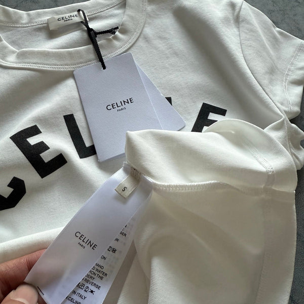 T-shirt à manches courtes coupe slim Celine PE26 Coton 350459
