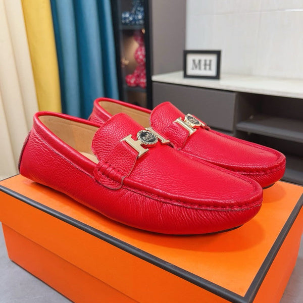 HM Men's Loafer Red Cowhide 521946