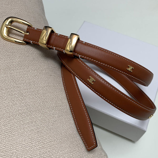 CEL 18mm Gold Belt Brown Cowhide 176689