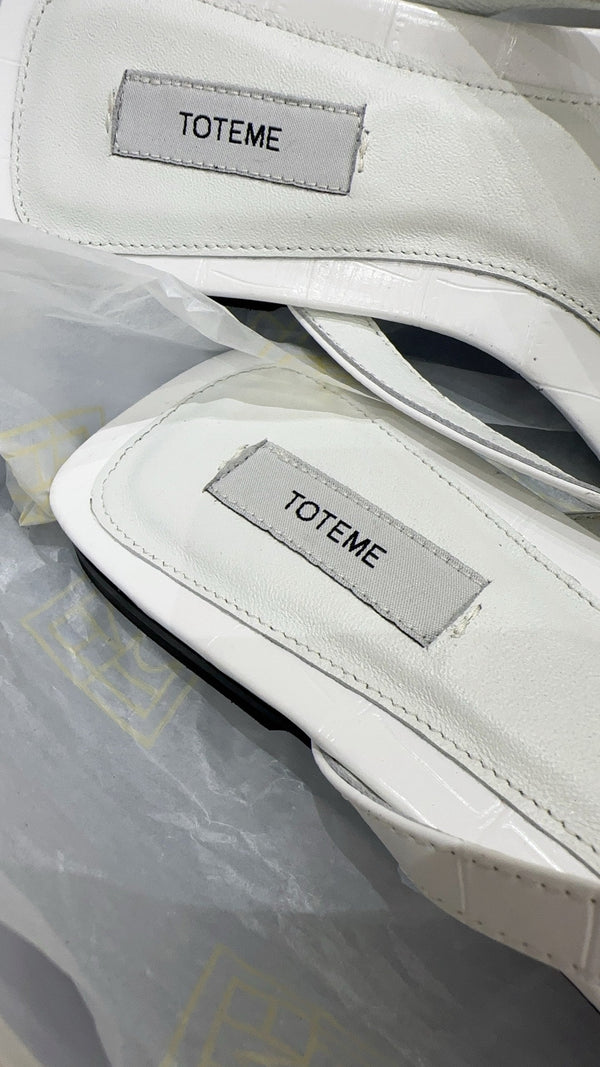 Totem Thong Sandals White Croc-Effect Leather 751658