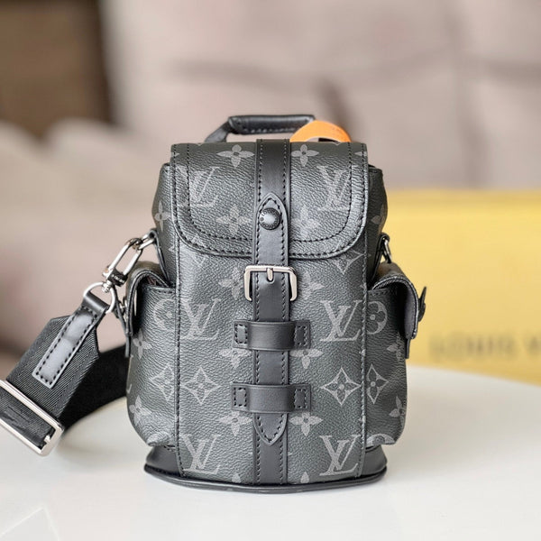 LV 24 Nano Christopher Handbag Black Monogram Eclipse Canvas