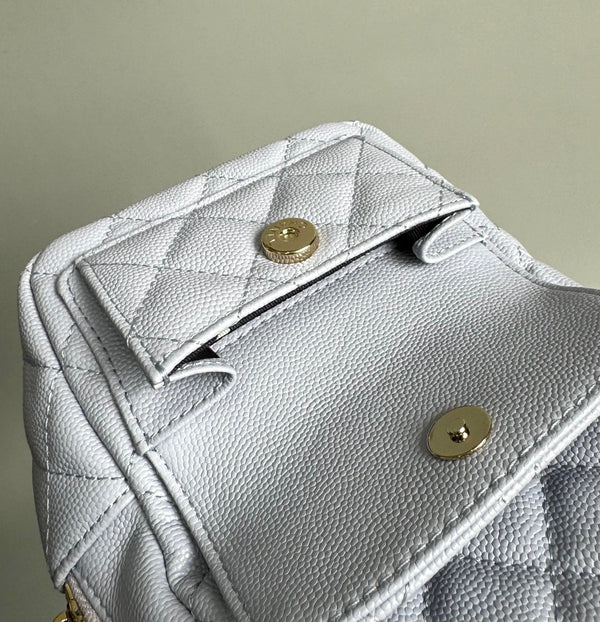 ZAINO CC MINI 18 BIANCO CAVIAR ORO CHIARO HARDWARE