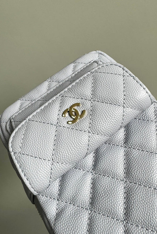 ZAINO CC MINI 18 BIANCO CAVIAR ORO CHIARO HARDWARE