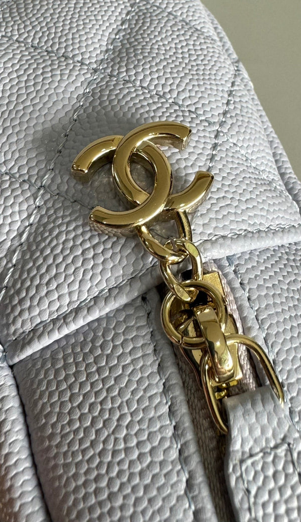 ZAINO CC MINI 18 BIANCO CAVIAR ORO CHIARO HARDWARE
