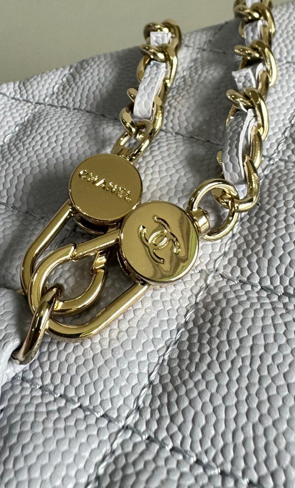 ZAINO CC MINI 18 BIANCO CAVIAR ORO CHIARO HARDWARE