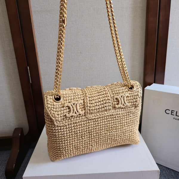 CL Medium Victoire Bag 25cm Beige Raffia 288855
