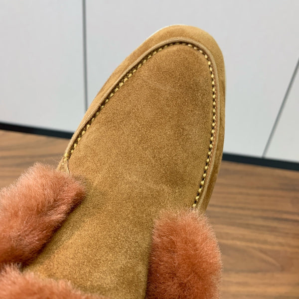 LP Open Walk Chukka Boot Marrone Pelle Scamosciata Pelliccia di Agnello