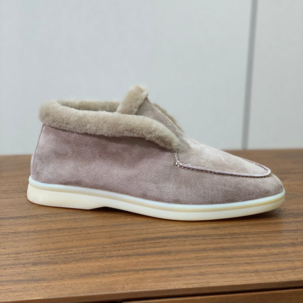 LP Open Walk Chukka Boot in pelle scamosciata grigia con pelliccia di agnello