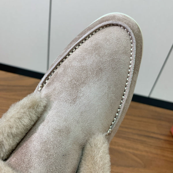 LP Open Walk Chukka Boot in pelle scamosciata grigia con pelliccia di agnello