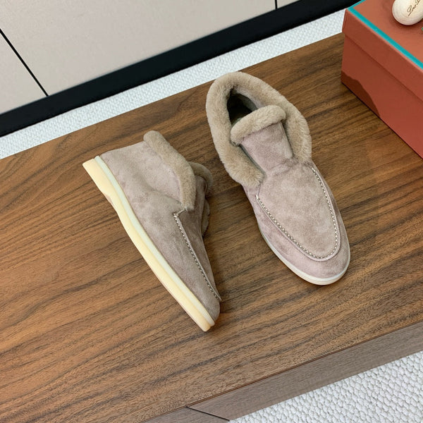LP Open Walk Chukka Boot in pelle scamosciata grigia con pelliccia di agnello
