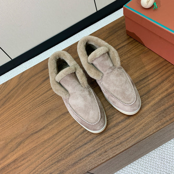 LP Open Walk Chukka Boot in pelle scamosciata grigia con pelliccia di agnello