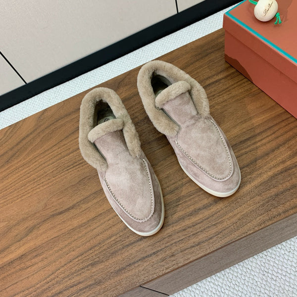 LP Open Walk Chukka Boot in pelle scamosciata grigia con pelliccia di agnello