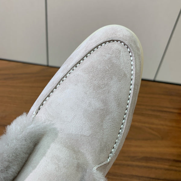 Stivali Chukka LP Open Walk in pelle scamosciata color polvere e pelliccia di agnello
