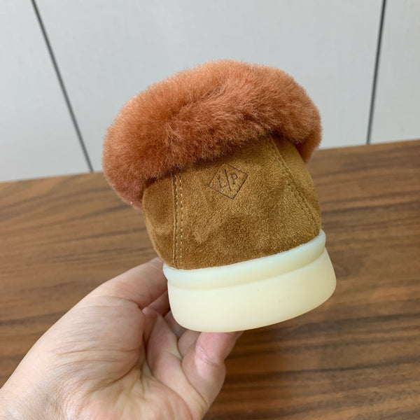 LP Summer Charms Walk Loafers Brown Suede & Tan Brown Rabbit Fur 549535