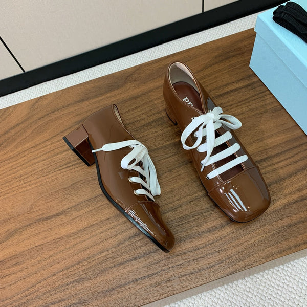 Chaussures Mary Jane Prada 25s 55 mm en cuir verni marron