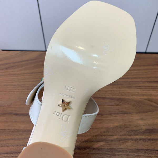 Sandales à talon haut CD J'Adior 10cm Toile de veau crème 793135