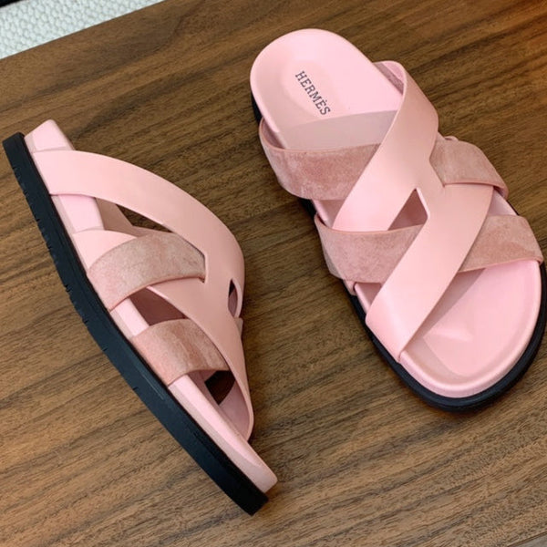 HM Kazimir Sandal Pink Suede Calfskin 293989