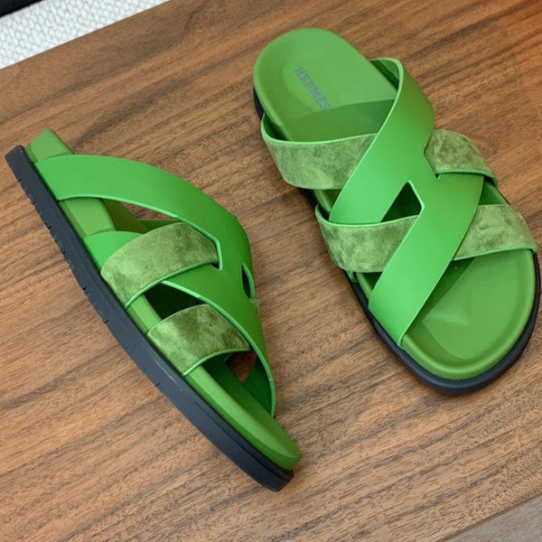 HM Kazimir Sandal Green Suede Calfskin 293990