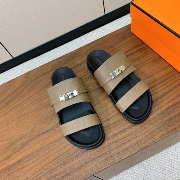 Sandalo HM Jackson Beige Nero Pelle di vacchetta 294060