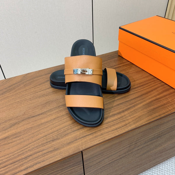 Sandalo HM Jackson in pelle di vacchetta marrone arancione 294061