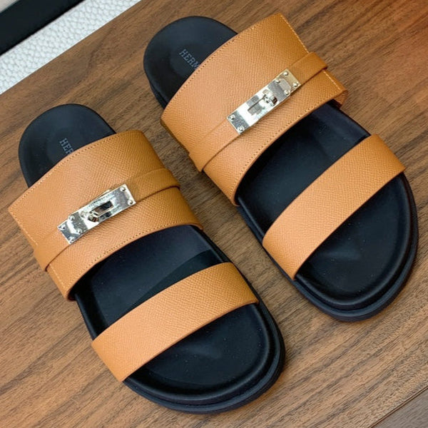 Sandalo HM Jackson in pelle di vacchetta marrone arancione 294061