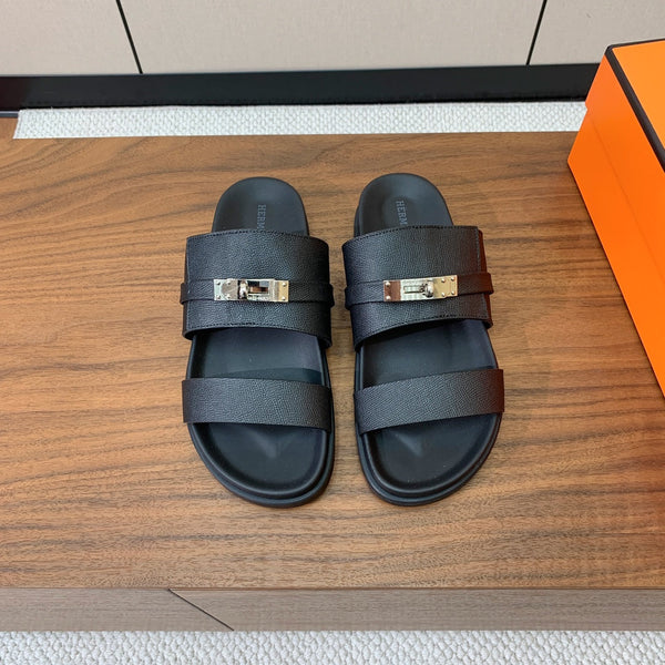 Sandalo HM Jackson in pelle di vacchetta nera 294063