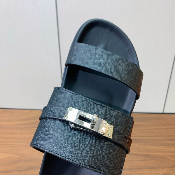 Sandalo HM Jackson in pelle di vacchetta nera 294063