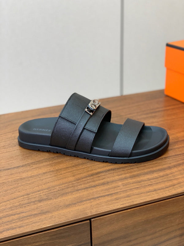 Sandalo HM Jackson in pelle di vacchetta nera 294063